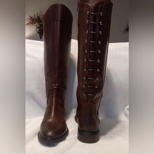 Gianni Bini Chocolate Brown Riding Boots with Stud Detail